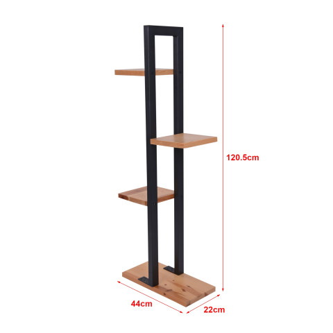 Support de plantes à 3 niveaux 120,5 x 44 x 22 cm pin naturel helloshop26 03_0007692