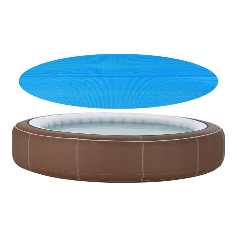 Bâche solaire de piscine ronde diamètre 366 cm polyéthylène bleu helloshop26 03_0006678