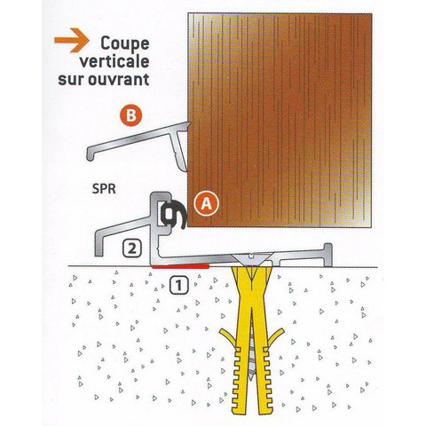 Seuil pour bois porte d'entrée BILCOCQ - 16 x 51.6 mm - anodisé bronze - SPR-BZ