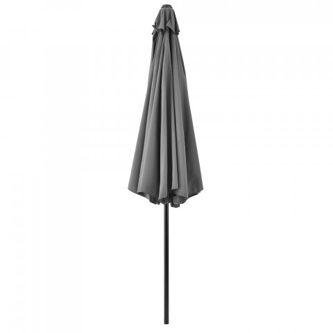Parasol de jardin polyester acier diamètre 300 cm gris