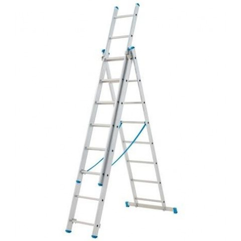 Echelle transformable 3 plans 8+8+8 échelons haut. D'accès max 5,97m Starline s+