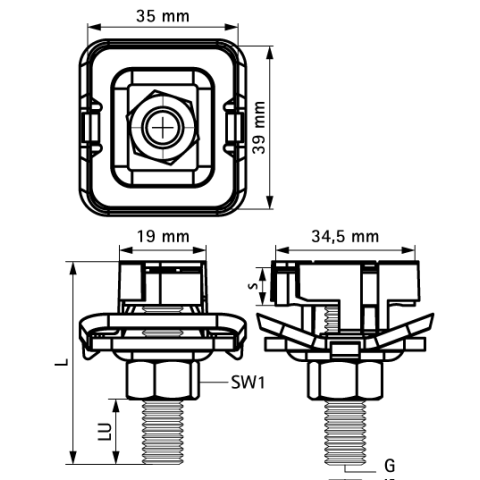 Écrous doubles WALRAVEN BIS RapidStrut Hammerfix filetés G2 - M10 x 60 mm - Sachet de 5 pièces - 652785006