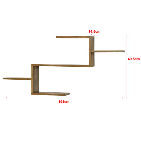 Étagère murale meuble design - 104 cm effet bois foncé