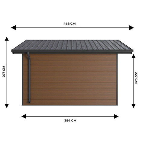 Abri de jardin composite ISORA - 15m² - Epaisseur des madriers : 28mm - cabane atelier / abri velo - menuiseries en aluminium - Couleur au choix