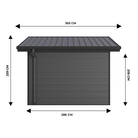 Abri de jardin composite isora - 9m2 - epaisseur des madriers : 28mm - cabane atelier / abri velo - menuiseries en aluminium - Couleur au choix