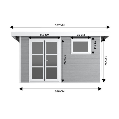 Abri de jardin composite alma - 11m2 - epaisseur des madriers : 28mm - garanti 20 ans - menuiserie en aluminium - cabanon de jardin - Couleur au choix