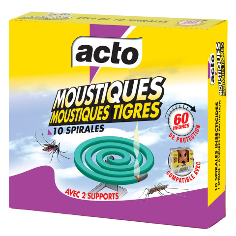 Lot de 20 spirales anti-moustiques acto : protection efficace contre moustiques et moustiques tigres