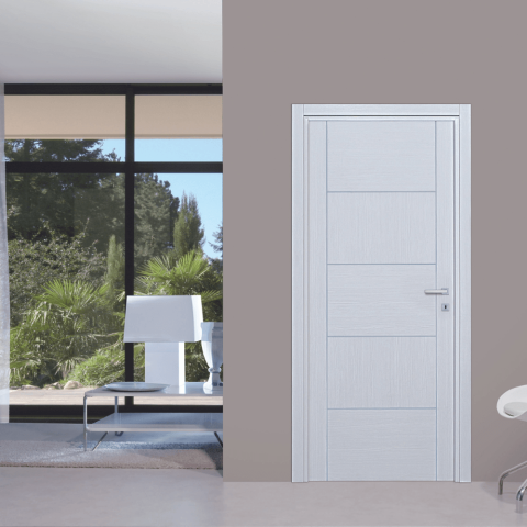 Bloc-porte pose fin de chantier collection premium casoar, h.204 x l.73 cm, aspect chêne blanc, réversible