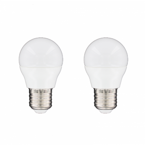 Lot de 2 ampoules led sphériques e27 6w 480 lumens - couleur chaude 3000k - classe énergétique a+