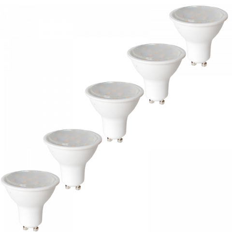 Lot de 5 ampoules led spots gu10 4w 300 lumens - couleur chaude 3000k - classe énergétique a+