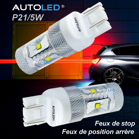 Ampoule led w21/5w / 6 leds haute puissance blanc / led t20 autoled®