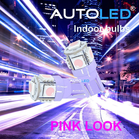 Autoled - Ampoule led w5w violet / fucshia / led t10 violet 5 leds ® -  Distriartisan