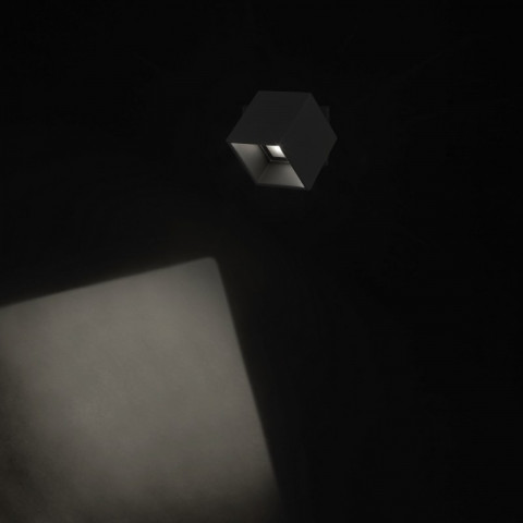 Applique cubus, aluminium et verre, blanc