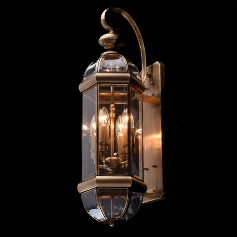 Applique d'extérieur laiton street 4 ampoules 23 cm