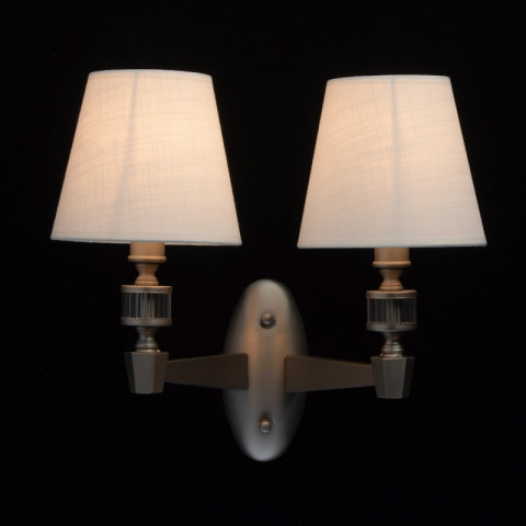 Applique murale argentée neoclassic 2 ampoules 25 cm
