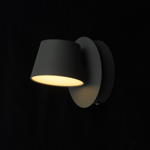 Applique murale grise techno 1 ampoule 12 cm