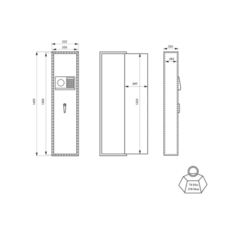 Armoire à fusils MONTERIA ouverture par clavier à code 10 fusils - 13287