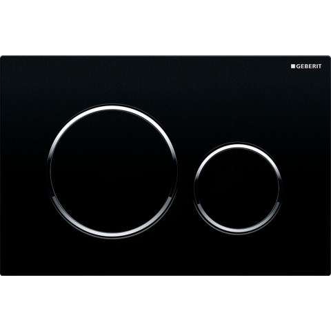 Plaque de déclenchement Sigma 20 - Rinçage double touche - Noir Chrome Brillant - GEBERIT - 115.882.KM.1