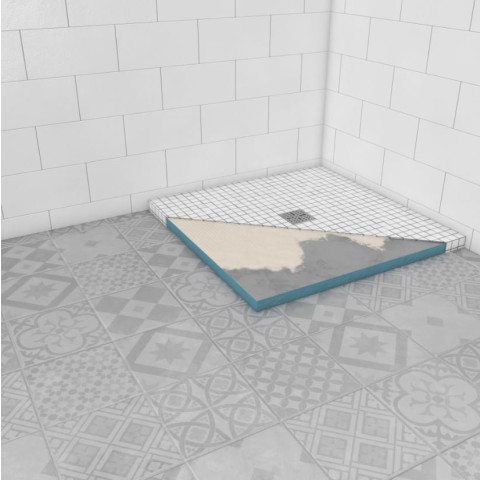 Bac receveur de douche à carreler 90x90cm recoupable sur mesure pour douche à l’italienne Aurlane - FAC037