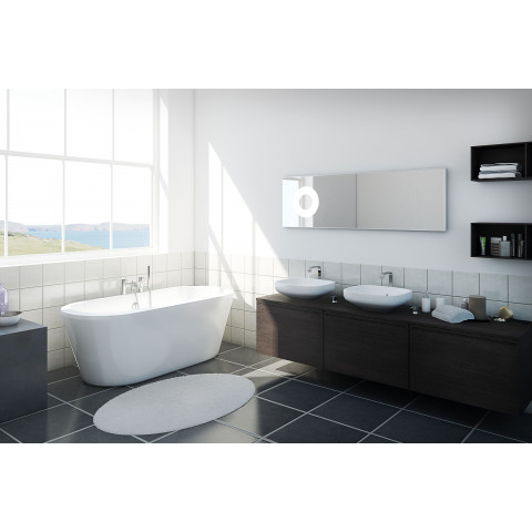 Cleargreen baignoire en îlot ovale arrondie freestark r33 174x80 écologique