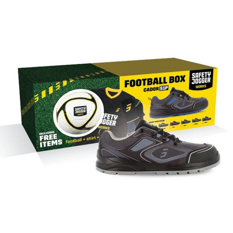 Promobox - Chaussures de sécurité s1p cador avec ballon de foot, maillot de football et chaussettes - Pointure et couleur au choix