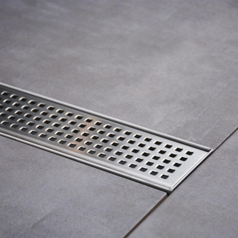 Caniveau de douche italienne inox – 110 cm modèle carré
