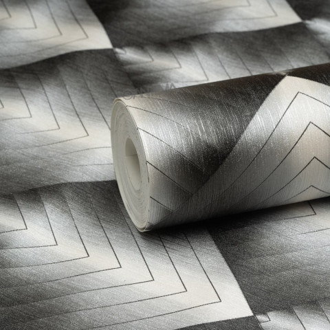 antevia materiaux papier peint intisse vinyle effet 3d modele carre plongeant gris distriartisan