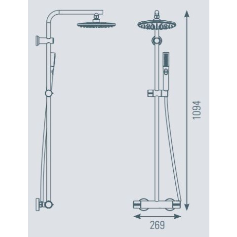 Colonne de douche mizu noire thermador - miz23ne