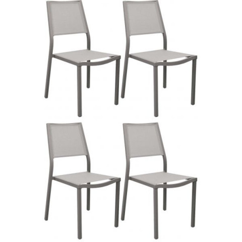 Chaise en aluminium florence (lot de 4) - Couleur au choix