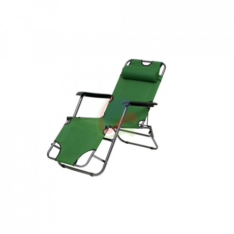 Transat chaise longue jardin plage 3 positions       vert