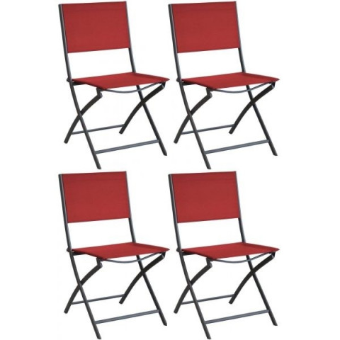 Chaise pliante en acier et toile dream (lot de 4) - Couleur au choix