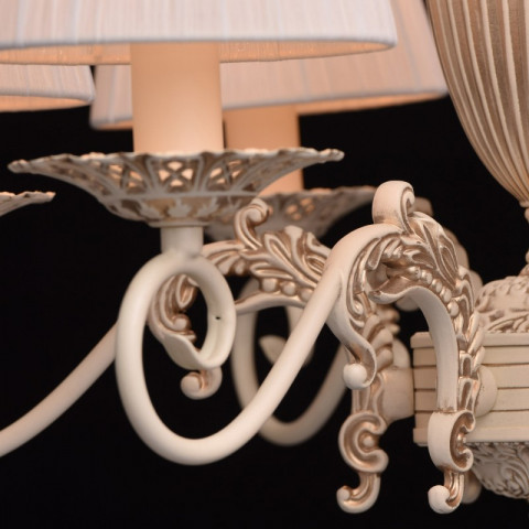 Chandelier beige classic 6 ampoules 85 cm