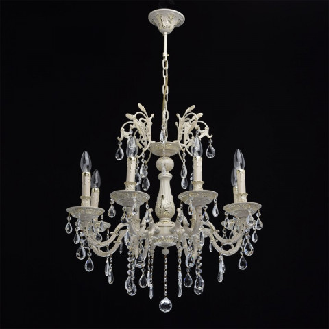 Chandelier beige classic 8 ampoules 98 cm