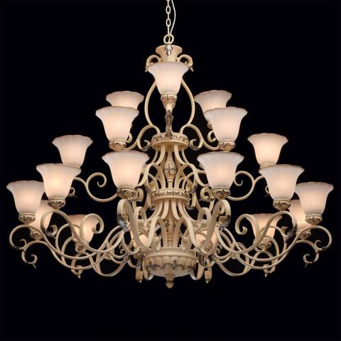 Chandelier beige country 21 ampoules 260 cm