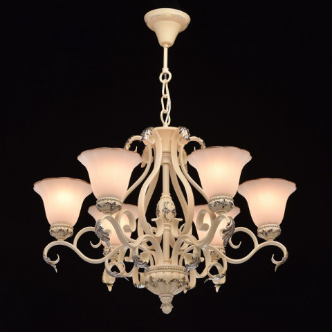 Chandelier beige country 6 ampoules 225 cm