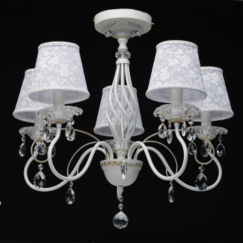 Chandelier blanc elegance 5 ampoules 58 cm