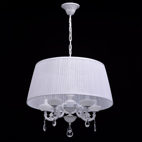Chandelier blanc elegance 5 ampoules 90 cm
