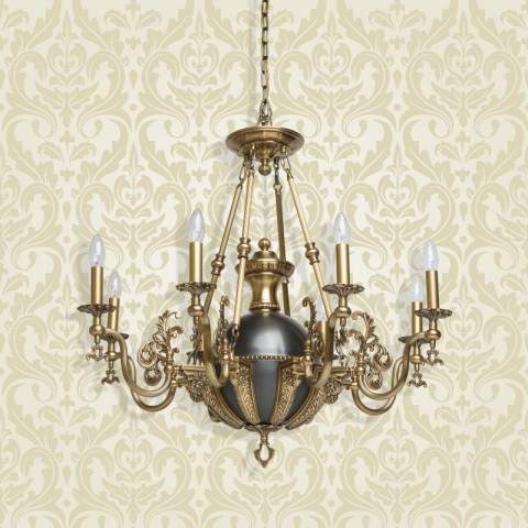 Chandelier laiton classic 8 ampoules 185 cm
