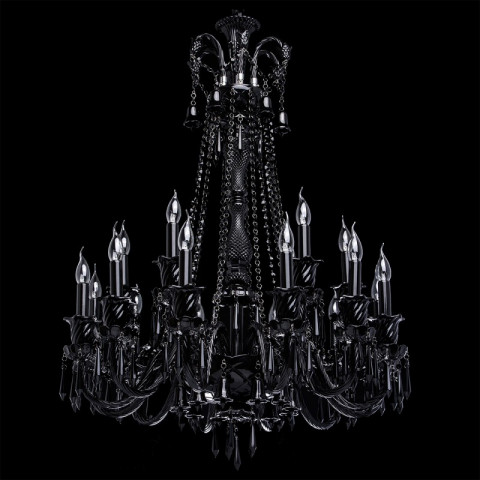 Chandelier noir classic 18 ampoules 170 cm