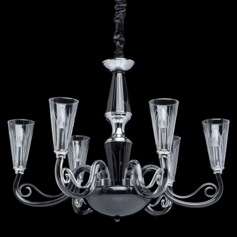Chandelier noir elegance 6 ampoules 132 cm