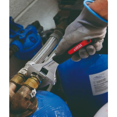 Clé à molette à ouverture extra large Virax - Capacité d'ouverture : 34 mm - Longueur : 175 mm - 017045