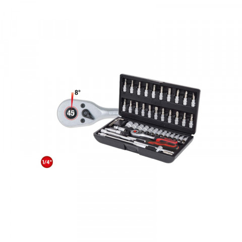 Coffret de douilles f6 ks tools chromemat - 1/4" - 47 pcs - 917.0648