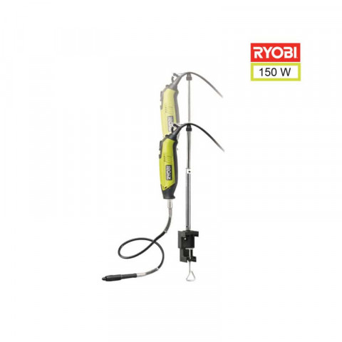 Coffret outils multifonctions ryobi 150w - 115 accessoires - arbre flexible - support télescopique eht150v