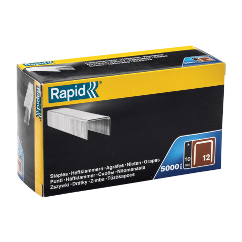 Agrafes en fil plat galvanisés n° 12/10 mm - 5000 pièces - Boite en carton - RAPID-ISABERG - 40100519