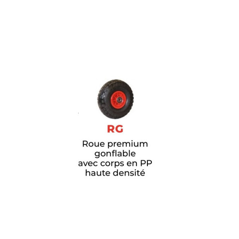 Diable charge cylindrique roues gonflables 200kg sac15-rg