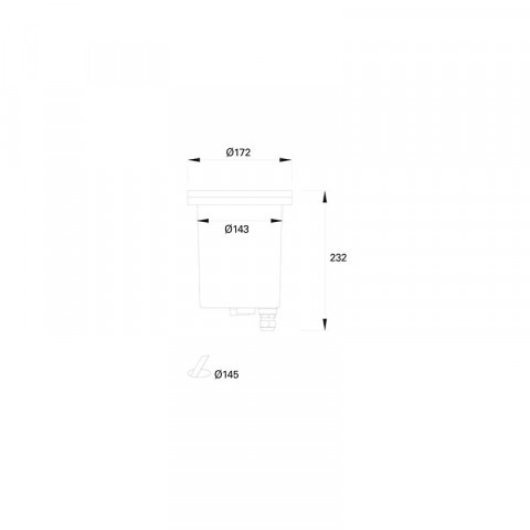 Encastré sol de jardin tidian h232 1 ampoule