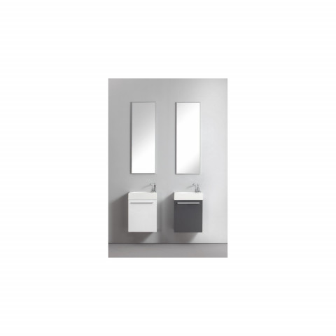 Ensemble meuble salle de bains  lave mains wc blanc laqué