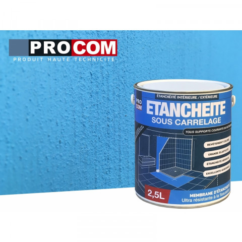 Etancheite sous carrelage, kit douche, salle de bain, pièce humide - résine d'imperméabilisation, protection à l'eau - procom - Conditionnement au choix