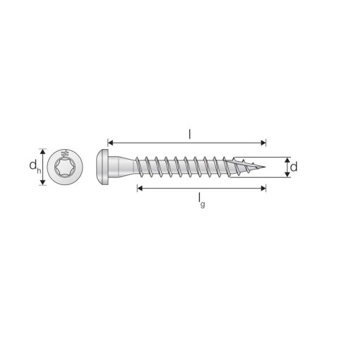 Vis pour connecteurs tête Torx CSA-S - Inox A4 - Boite de 250 - Dimensions au choix
