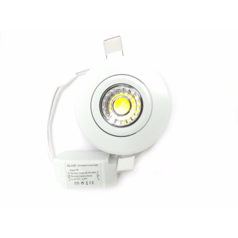 Spot encastrable led cob rond orientable 7w 80 - couleur eclairage au choix